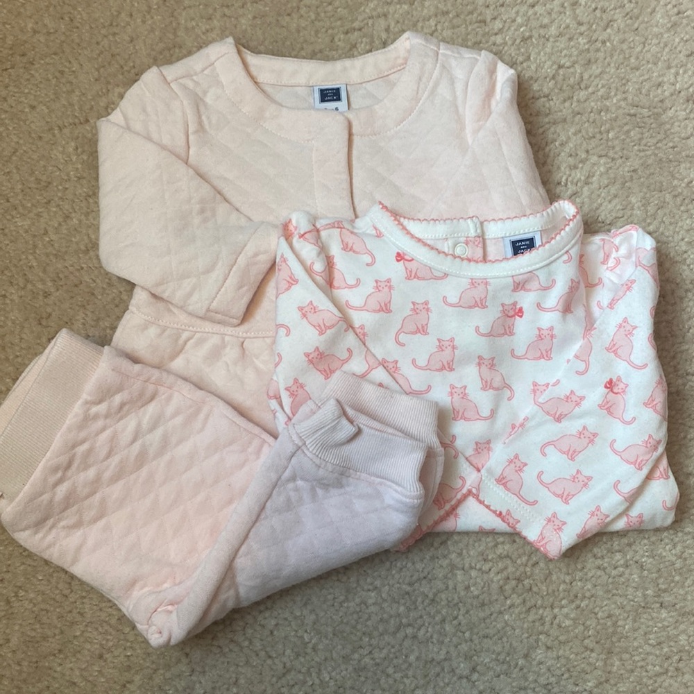 VGUC Janie & Jack Baby Girl Pink Set
